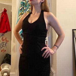Halter Top Black Evening Dress